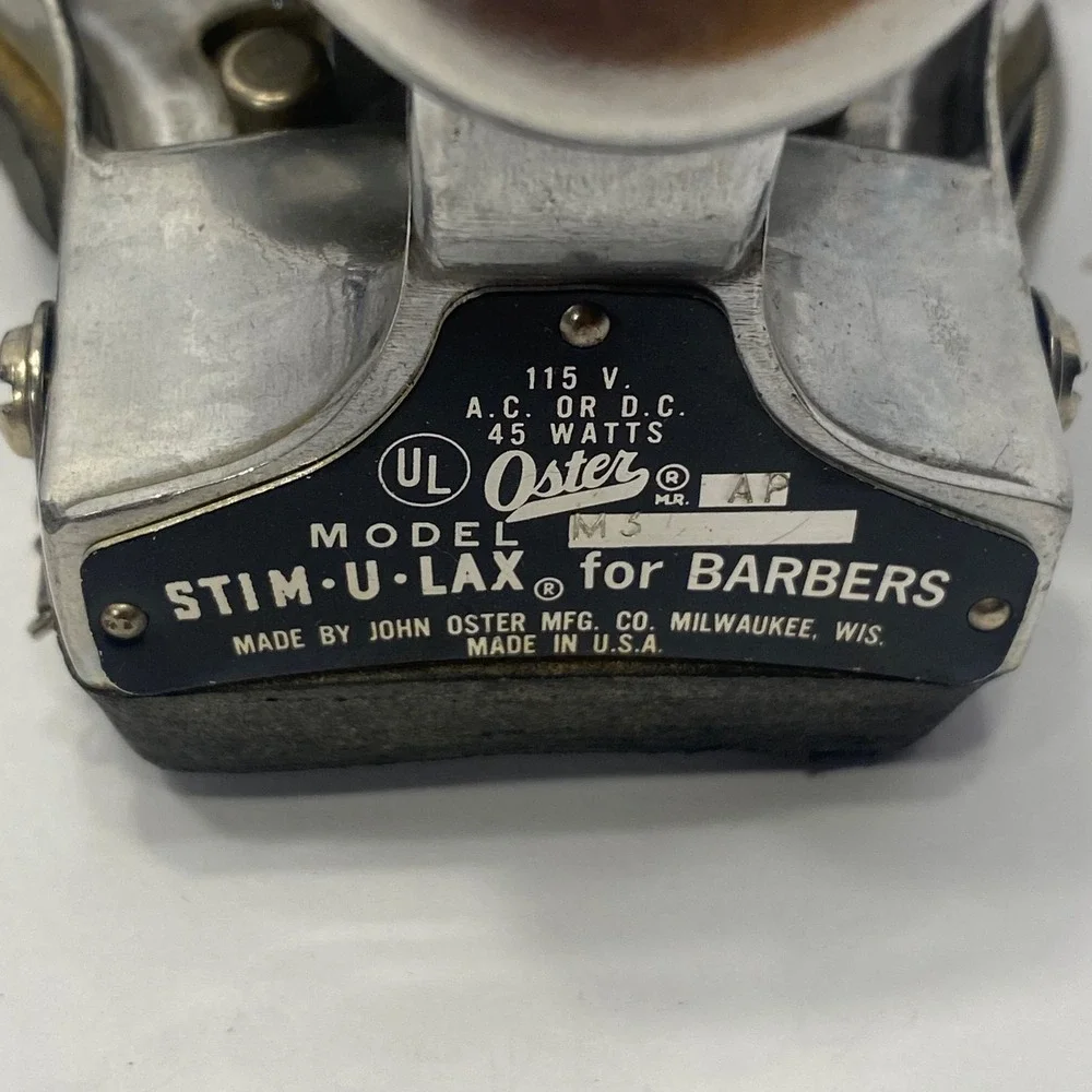 Oster Stim-U-Lax Massager Barber Silver Vintage Chrome Handheld USA‎